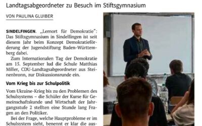 Matthias Miller im „Lernort für Demokratie“