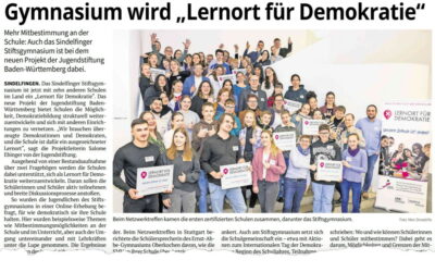 Gymnasium wird „Lernort für Demokratie“